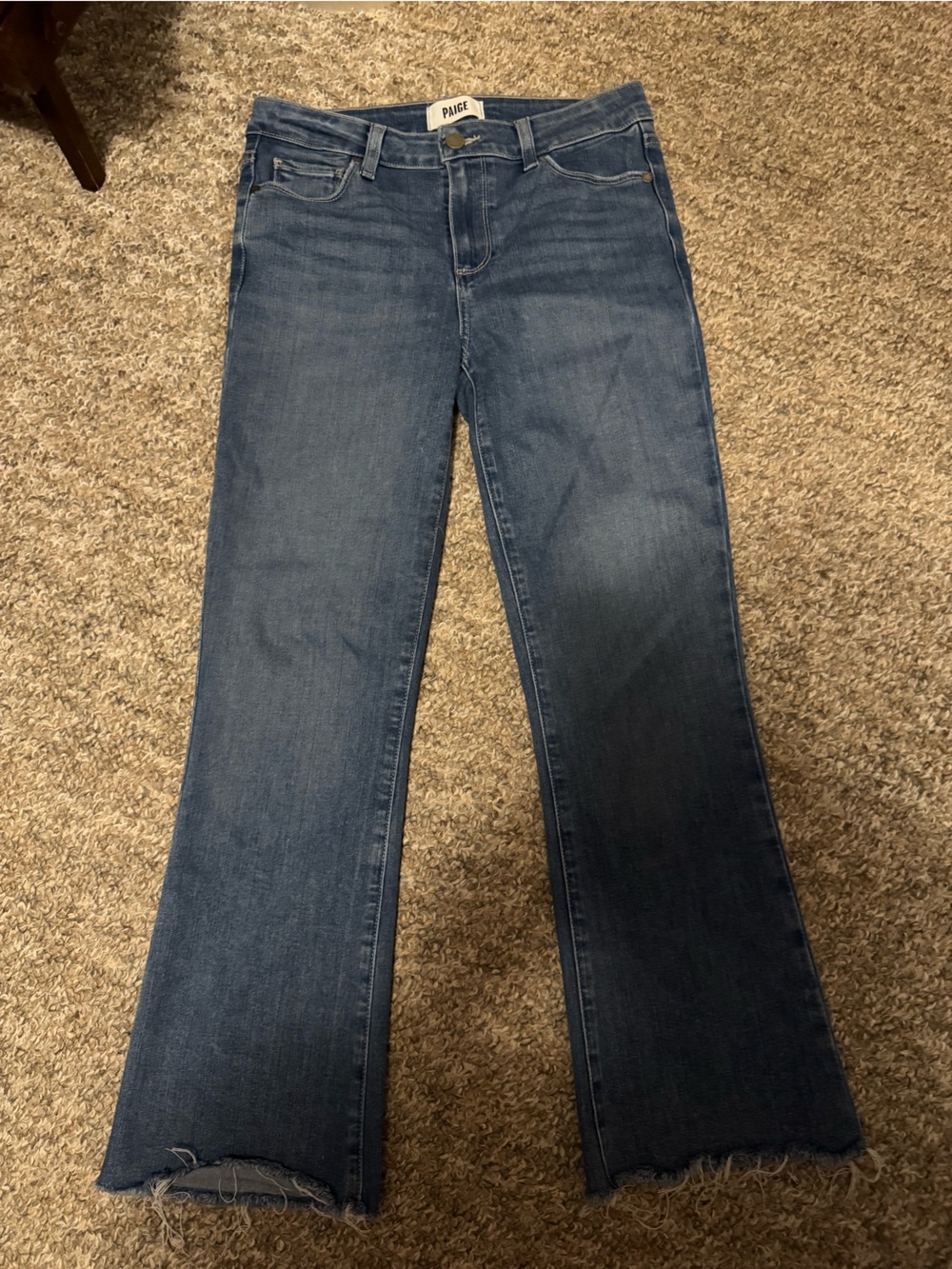 PAIGE Medium Blue Rory Crop Flare size 26